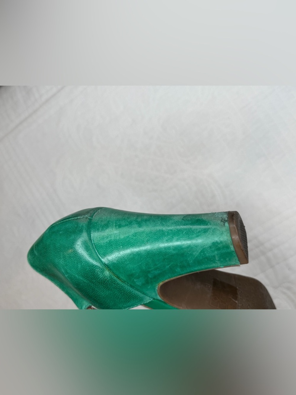 Miz Mooz Sailor Green Leather T-Strap Ruffled Heels Retro Y2K Classic Women 8 - Picture 11 of 13